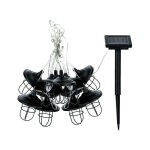 Guirlande solaire led ext�rieure 5m - 10 boules m�tal noir - style industriel - ip44 - grl5indus - xanlite ...