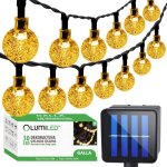 Guirlande solaire de jardin 30 boules d�coratives led 6, 35 m 3000 k blanc chaud 30 led