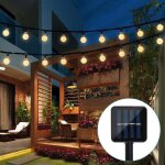 Guirlande solaire jardin, 6. 5 m 30 boules de cristal �tanche guirlande lumineuse led, 8 modes d'ext�rieur ...