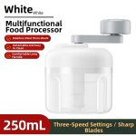 Hachoir � ail manuel multifonction blanc 250ml trois niveaux de r�glage - kzq