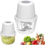 Hachoir �lectrique 400 ml pour oignons l�gumes viande et ail - mini coupe usb ortviai