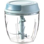 Hachoir manuel, 1000 ml 5 lames en acier inoxydable, hachoir oignons, mixeur multifonctions, coupe l�gumes, ...