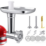 Hachoir � viande compatible pour accessoires kitchenaid tuyaux de remplissage de saucisse avec 4 disques ...