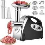 Hachoir viandes �lectrique, 2800w hachoir �lectrique, 3 en 1 hachoir � viande acier inoxydable avec 3 ...