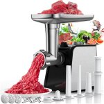 Hachoir � viande �lectrique avec remplisseur � saucisses, 3 en 1 en acier inoxydable, hachoir � viande ...