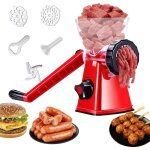 Hachoir � viande manuel, remplisseur de saucisses 6 en 1 avec base d'aspiration puissante et robuste, ...