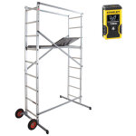 Hailo ? �chafaudage jardin aluminium ? hauteur de travail 3, 66m ? roues tout - terrain � 240mm ? plateau ...