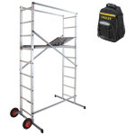 Hailo ? �chafaudage jardin aluminium ? hauteur de travail max. 3, 66m ? roues tout - terrain ? plateau ...