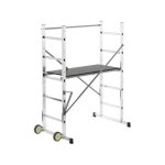 Echafaudage roulant pour escalier 0, 9m / 2, 9m en aluminium hailo hobbystep h3