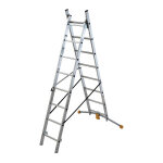 Hailo - echelle transformable 2 plans 2x8 �chelons 3, 5m / 4, 4m en aluminium hobbylot