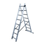 Hailo - echelle transformable - 2 plans 2x8 échelons 3, 6m / 4, 5m en aluminium hobby Hailo - echelle transformable - 2 plans 2x8 échelons 3, 6m / 4, 5m en aluminium hobby