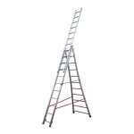 Hailo - echelle transformable base �vas�e 3 plans 3x11 �chelons 6, 5m / 7, 3m en alu premium