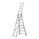 Hailo - echelle transformable pro 3 plans 3x8 �chelons 4, 8m / 5, 7m en aluminium pro