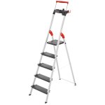Hailo - escabeau de sécurité pliable en aluminium 5 marches larges l100 Hailo - escabeau de sécurité pliable en aluminium 5 marches larges l100