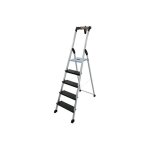 Hailo - escabeau aluminium 4xl black + porte seau 3 marches