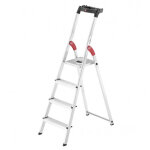 Hailo - escabeau aluminium pliable - 4 marches l60 ? s�curis� et ultra l�ger - 2, 85m