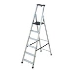 Hailo - escabeau professionnel sécurisé 6 marches alu plateforme pehd Hailo - escabeau professionnel sécurisé 6 marches alu plateforme pehd