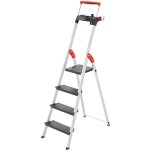 Hailo - escabeau de scurit pliable en aluminium 4 marches larges l100