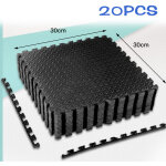 Tapis de sol de gym sport avec 20 dalles de protection en mousse 30cm x 30 cm noir Tapis de sol de gym sport avec 20 dalles de protection en mousse 30cm x 30 cm noir