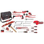 Hanger ? sac � outils textile 18l avec 24 outils ? coupe - tube, tournevis, cl�s � molette et � pipe ...