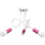 Helam - oxford plafonnier semi - encastr� � bras multiples blanc, rose 50cm