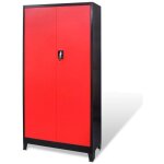 Helloshop26 - armoire avec coffre  outils bote de rangement stockage servante d'atelier 3 etagres ...