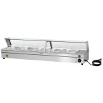 Helloshop26 - bain marie 2 200 watts - 5 x gn - 1 / 2 - avec robinet de vidange