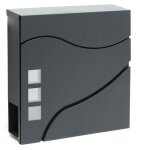 Helloshop26 - boite aux lettres design porte journal revtement poudre fixation murale gris