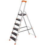 Helloshop26 - chelle 6 marches en aluminium escabeau largeur de la marche 12 cm pliable plateau � outil ...