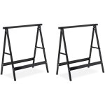 Lot de deux trteaux en acier 100 kg noir