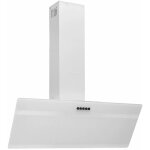 Helloshop26 - hotte murale 90 cm acier et verre tremp� blanc
