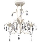 Lustre plafonnier suspendu lampe antique cristal 30 cm blanc Lustre plafonnier suspendu lampe antique cristal 30 cm blanc