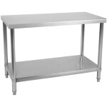 Helloshop26 - table de travail cuisine professionnelle acier inox 120 x 60 cm capacit� de charge de 110 ...