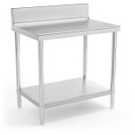 Helloshop26 - table de travail cuisine professionnelle acier inox 90 x 60 cm avec rebord capacité de ... Helloshop26 - table de travail cuisine professionnelle acier inox 90 x 60 cm avec rebord capacité de ...