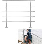 Rampe d'escalier en acier inoxydable main courante balustrade 80 cm rambarde avec 4 entretoises Rampe d'escalier en acier inoxydable main courante balustrade 80 cm rambarde avec 4 entretoises