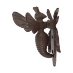 Esschert design - heurtoir abeille en fonte - marron - l 12 x p 7, 9 x h 12, 6 cm - livraison gratuite ...