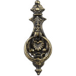 Relaxdays - heurtoir de porte antique, anneau de frappe pour porte, style rustique, fonte de fer, 24x8, ...