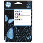 Hp 963 pack de 4 cartouches dencre noire, cyan, jaune et magenta authentiques 6zc70ae pour hp officejet ...
