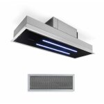 Klarstein - high line hotte de plafond 77cm 410m3 / h 3 niveaux classe c noire