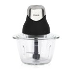 Mini hachoir lectrique - h. koenig - leo8 - 320 w - bol en verre 1 l - lames en acier inoxydable - noir ...