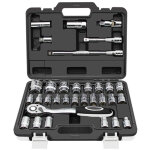 Hobbytech - coffret douilles 1 - 2pouces et cliquet malette  outils 32 pices chrome vanadium