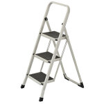 Hobbytech - escabeau en acier de 3 marches tabouret marche pied pliant l46 x l71 x h104 cm echelle avec ...