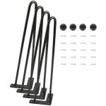 Hofuton pied meuble 4pcs pieds epingle diy pieds pour table pied de chaise avec 20 vis + 4 protge pieds ...