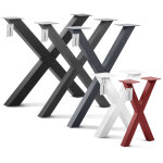 Holzbrink 1x pied de table x en profils d'acier 40x40 mm, dimensions 40x43 cm, noir fonc, hlt - 03 ...