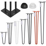 Pied de table en acier hairpin triple barre 12 mm, hauteur: 50 cm, blanc signalisation, 1 pcs, hlt - ...