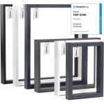 Holzbrink - 1x pied de table en profil�s d'acier 80x20 mm, cadre 40x43 cm, blanc signalisation, hlt - ...