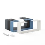 Holzbrink - pied de table en m�tal blanc gris 1 pi�ce support de table / cadre pour table basse, table ...