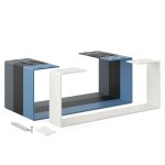 Holzbrink - pied de table en m�tal blanc gris 1 pi�ce support de table / cadre pour table basse, table ...