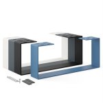 Holzbrink - pied de table en m�tal bleu distant 1 pi�ce support de table / cadre pour table basse, table ...