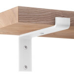 Holzbrink - querre en acier pour tagre murale, support d'tagre en mtal 200 mm, blanc, forme z, kit ...